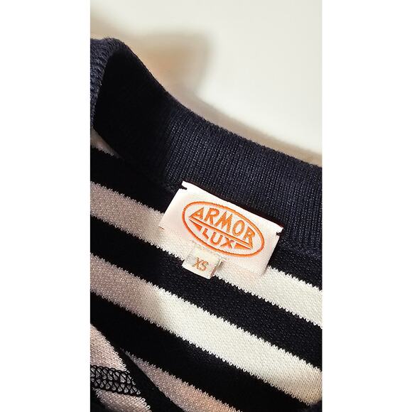 Armor Lux XSmall Blue and White Striped Long Sleeve Top - Picture 6 of 7